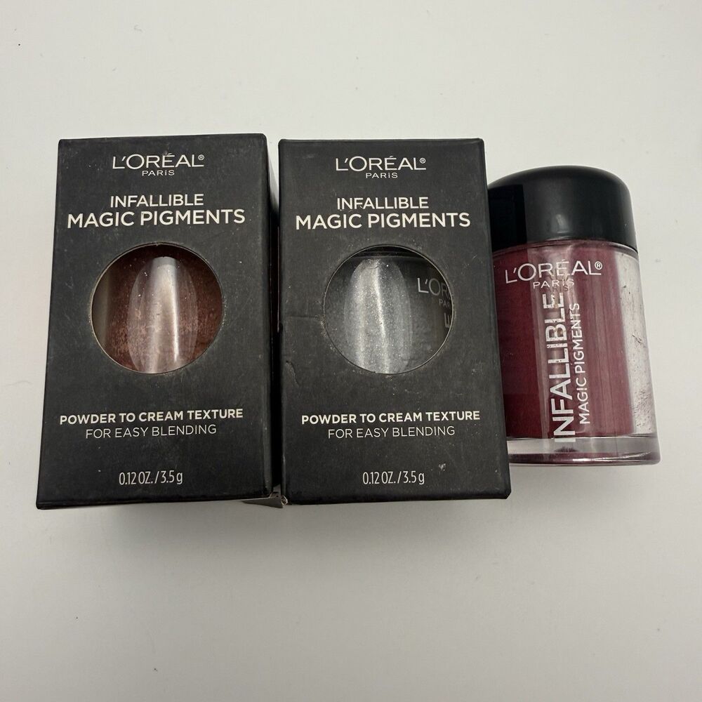 3 L’Oreal Infallible Magic Pigments “ 454, 446, 448 Powder To Cream Texture
